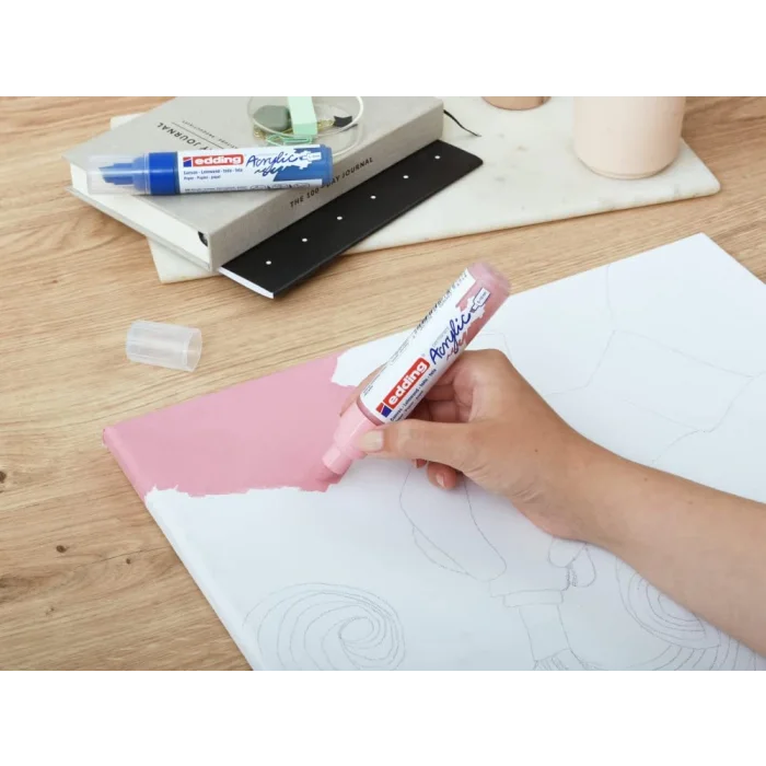 edding 5000 akrilik markör geniş - altın - 1 su geçirmez akrilik markör - kesik ucu 5-10 mm