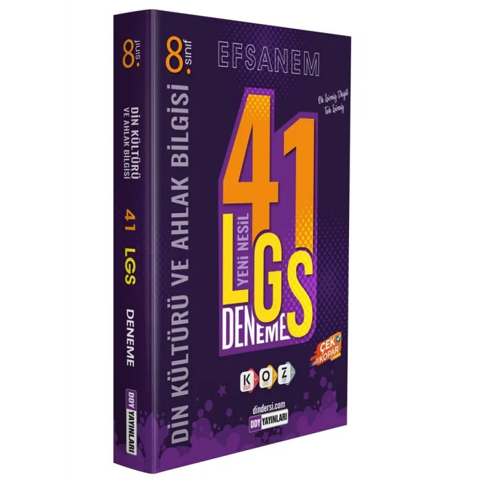 8.Sınıf LGS Din Kültürü ve Ahlak Bilgisi Efsane 41 Deneme DDY Yayınları