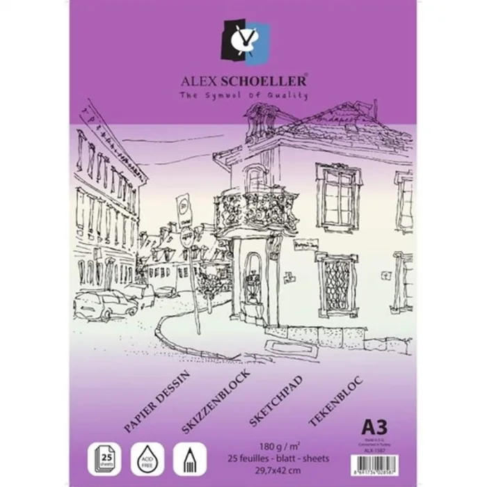 ALEX ESKİZ BLOK A3 (1587) 180GR 25Lİ