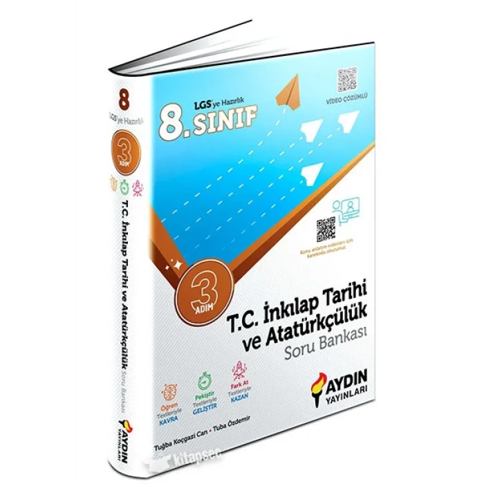 Aydın Yayınları 8. Sınıf LGS TC İnkılap Tarihi ve Atatürkçülük Üç Adım Soru Bankası