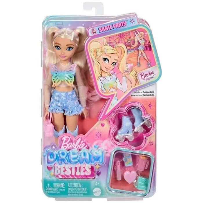 BARBIE DREAM BESTİES PATEN PARTİSİ MALİBU BEBEK VE AKSESUARLARI
