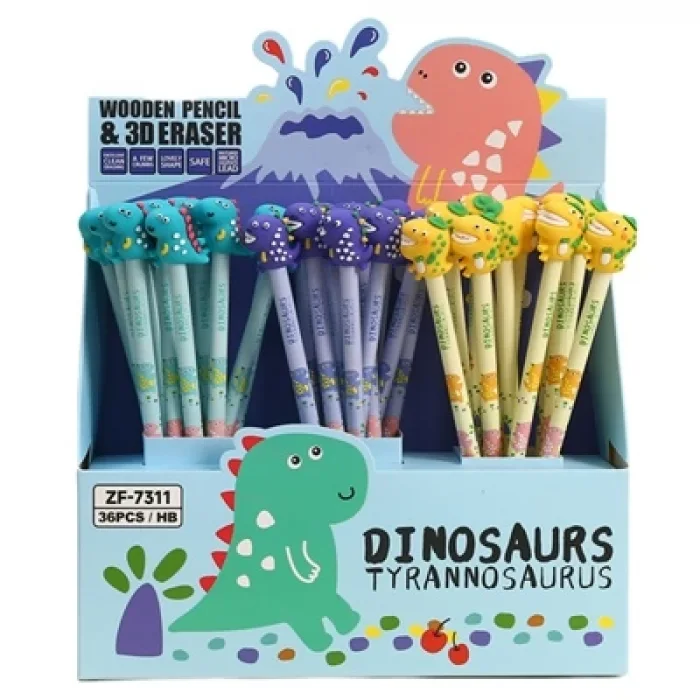 BU-BU 3D SİLGİ BAŞLIKLI KURŞUN KALEM DİNAZOR