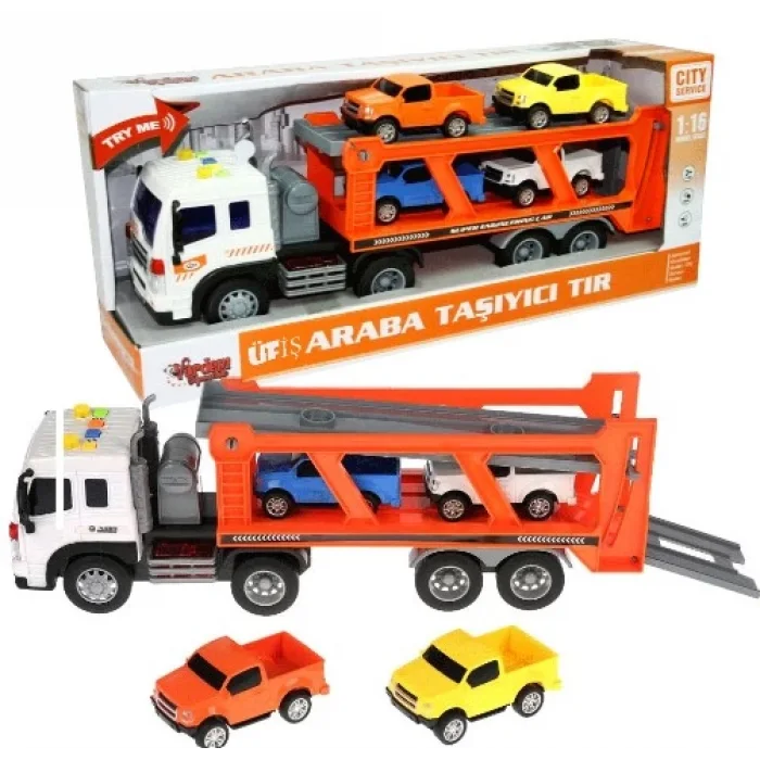 CANEM SÜRTMELİ ARABA TAŞIYAN TIR 1189-66 ENGİNEERİNG TRUCK SESLİ IŞIKLI 3+