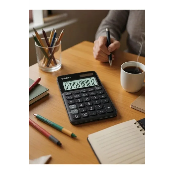 CASIO HESAP MAKİNESİ MASAÜSTÜ MS-20UC-BK 12 HANE