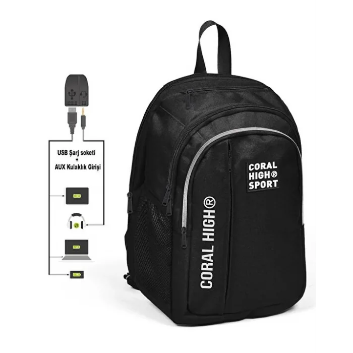 CORAL HIGH SPORT SIRT ÇANTA(USB+AUX SOKETLİ) 23241