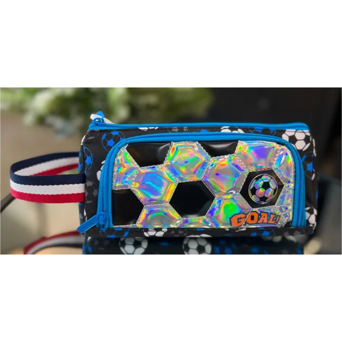 DREAM VEST FUTBOL MAVİ İPLİ ÖNÜ KABARTMALI ÇİFT GÖZLÜ KALEM KUTU (U2099)