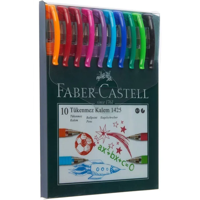 Faber Castell 1425 İğne Uçlu Tükenmez Kalem 10 Renk 52151425570