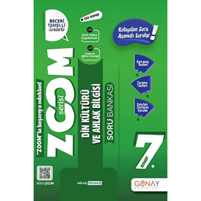 Günay Yayınları 7. Sınıf Din Kültürü ve Ahlak Bilgisi Yeni Zoom Soru Bankası