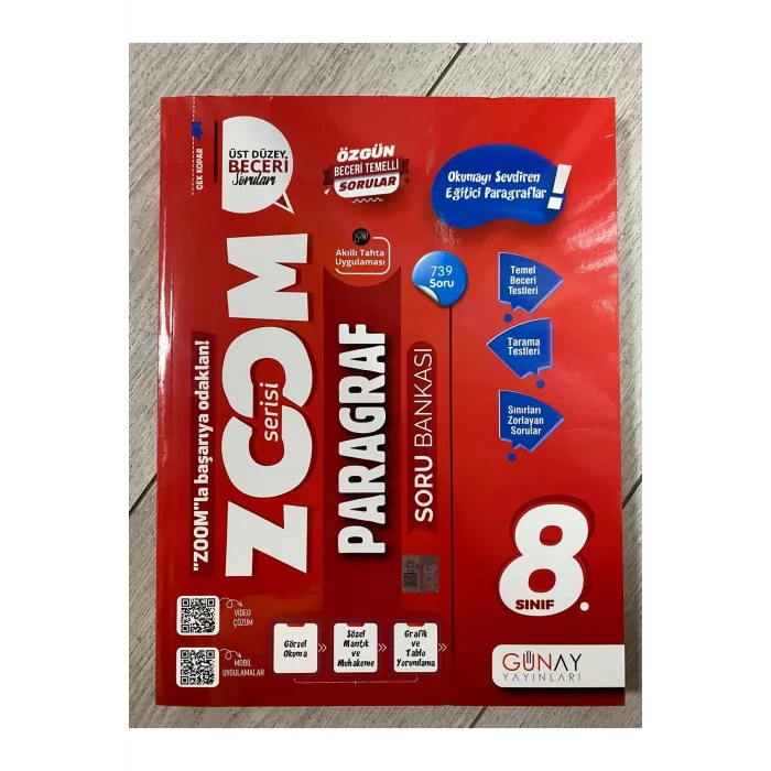 Günay Yayınları 8. Sınıf LGS Paragraf Soru Bankası Zoom Serisi