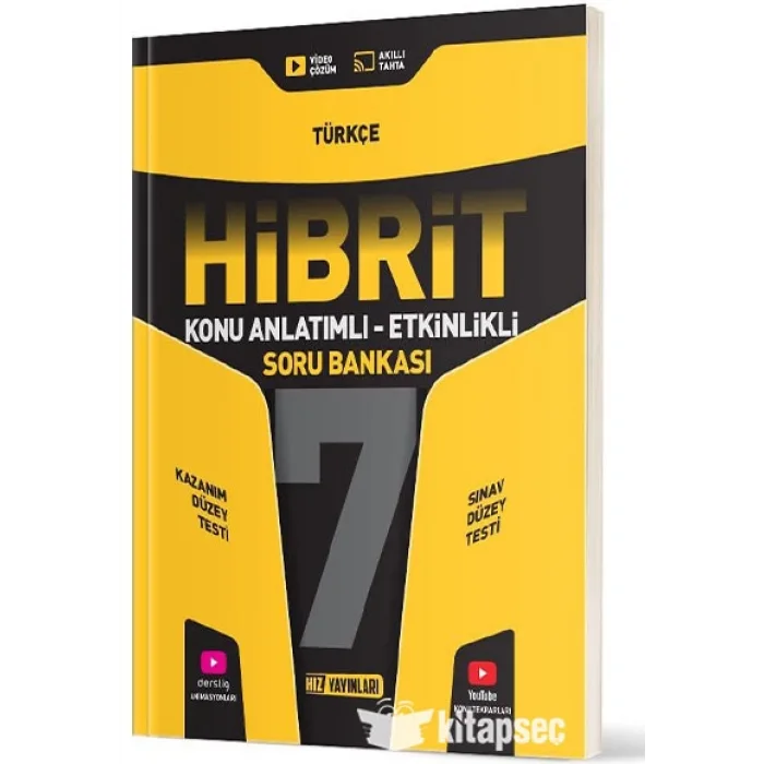 Hız Yayınları 7. Sınıf Türkçe HİBRİT Konu Anlatımlı Etkinlikli Soru Bankası