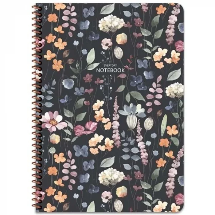 KESKİN A4 80 YP.KARE. KARTON KP.SPR.ÇİÇEK DEFTER