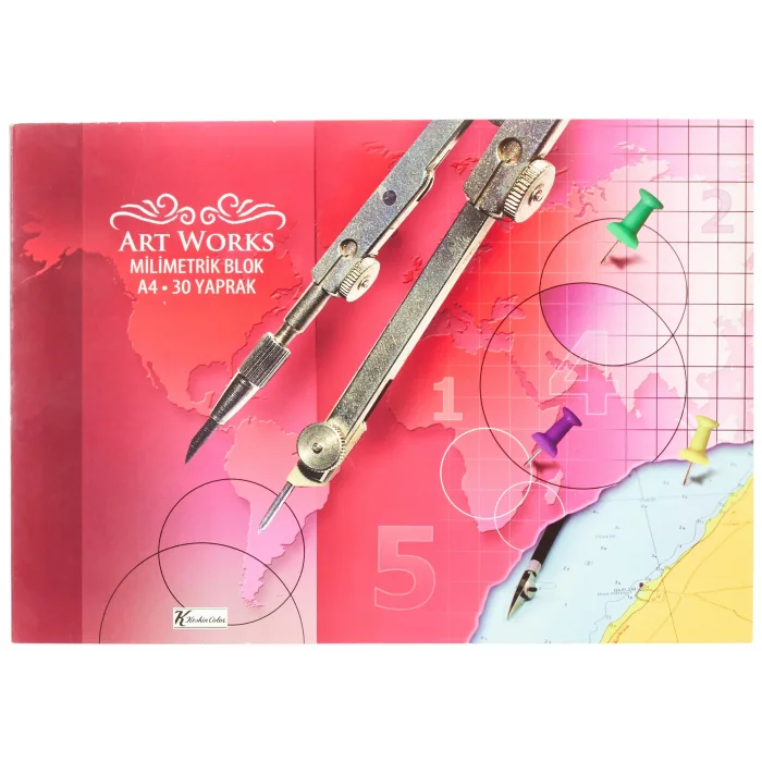 KESKİN BLOKNOT A4 30YP MİLİMETRİK PEMBE