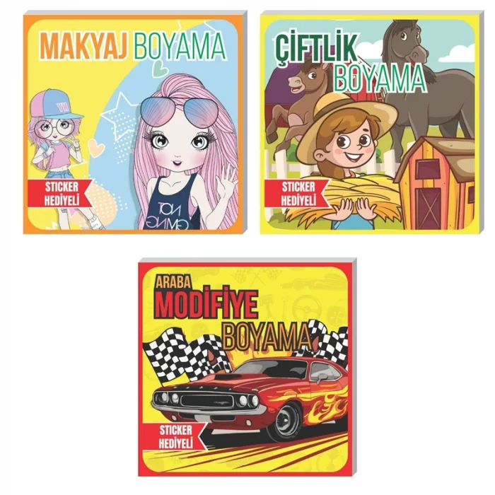 LİLAMOR STICKERLI BOYAMA SETİ 22X22 48SYF