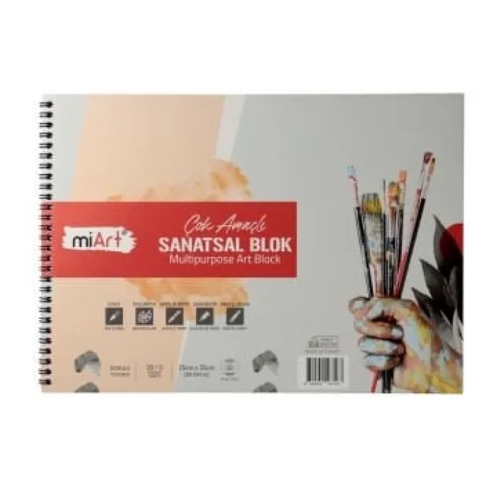 MİART SANATSAL BLOK DEFTER 180 GR 25x35 20YP+5 YP FON KARTON MED9050A5