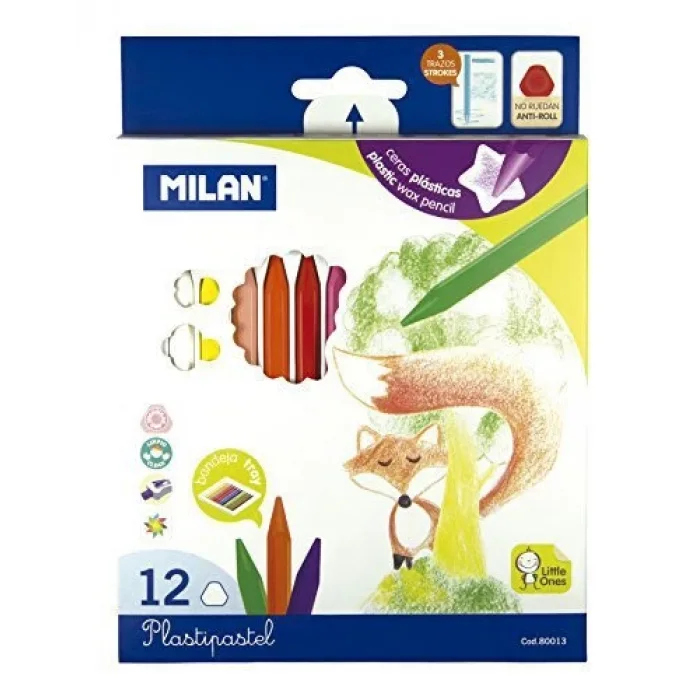 MILAN 80013 PLASTIPASTEL MUM PASTEL BOYA - 12Lİ