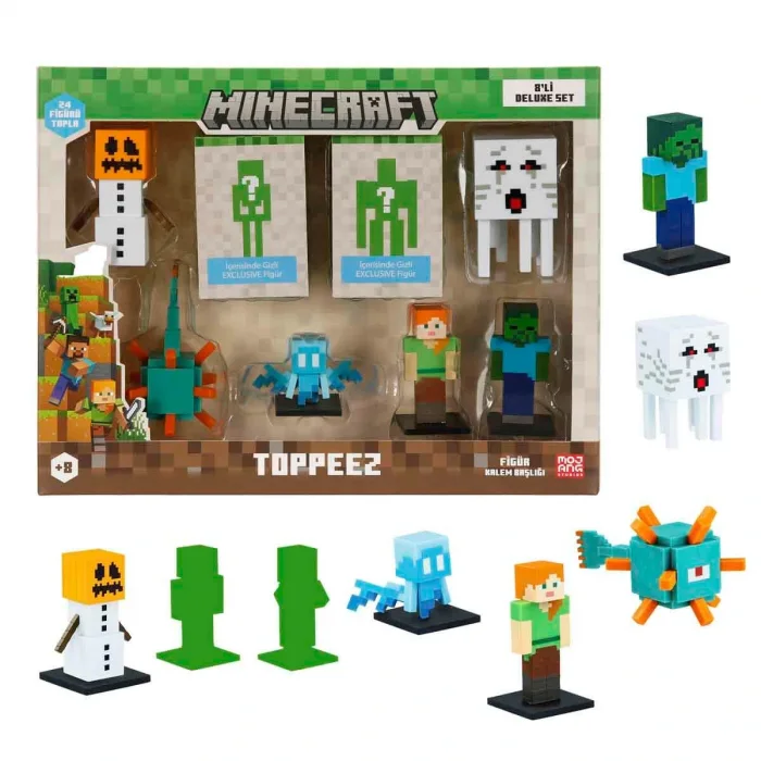 NECOTOYS MİNECRAFT 3D FİGÜR TOPPEEZ 8Lİ