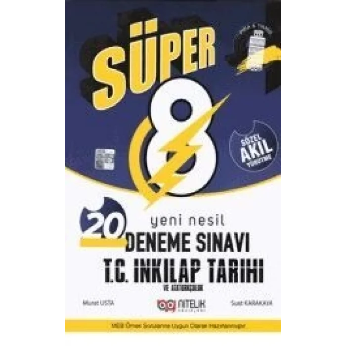 Nitelik Yayınları 8. Sınıf T.C. İnkilap Tarihi ve Atatürkçülük 20 Deneme Sınavı