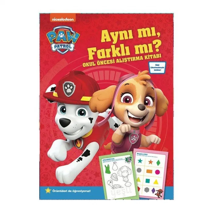 Paw Patrol Aynı mı, Farklı mı Okul Öncesi Alıştırma Kitabı
