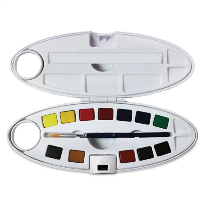 Pebeo Watercolor Oval Dizayn Aquarell 12li Set Plastik Kutu 300101