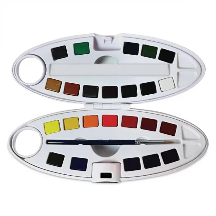 Pebeo Watercolor Oval Dizayn Aquarell 24lü Set Plastik Kutu 300102
