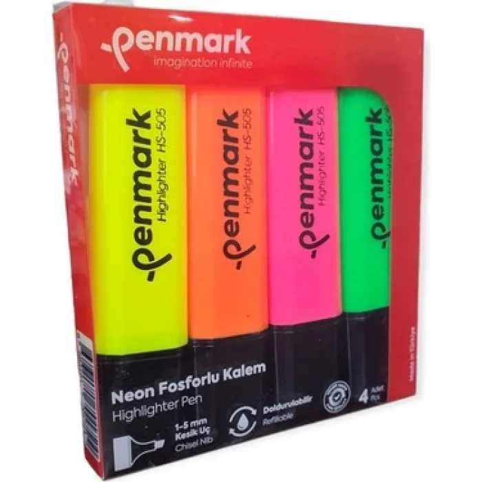 PENMARK FOSFORLU KALEM 4LÜ NEON