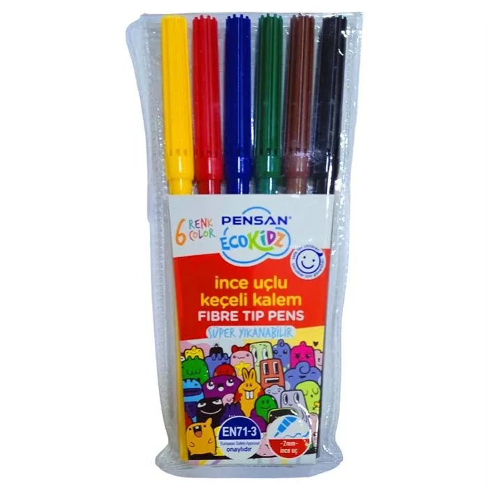 PENSAN KİDZ 5000 6 RENK İNCE UÇLU KEÇELİ KALEM