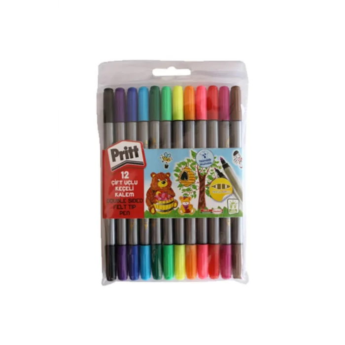 PRITT ÇİFT UCLU KEÇELİ KALEM 12 RENK