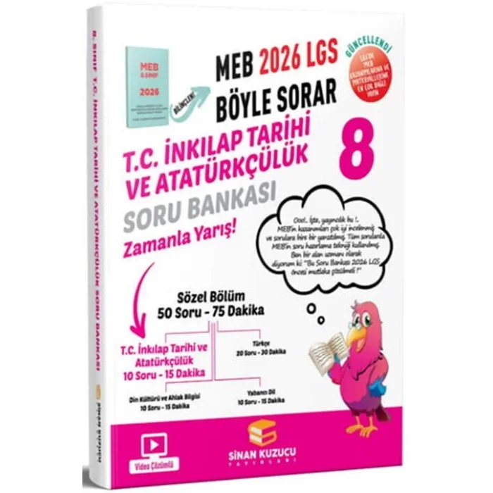 Sinan Kuzucu 2026 8. Sınıf LGS T.C. İnkılap Tarihi ve Atatürkçülük MEB Böyle Sorar Soru Bankası