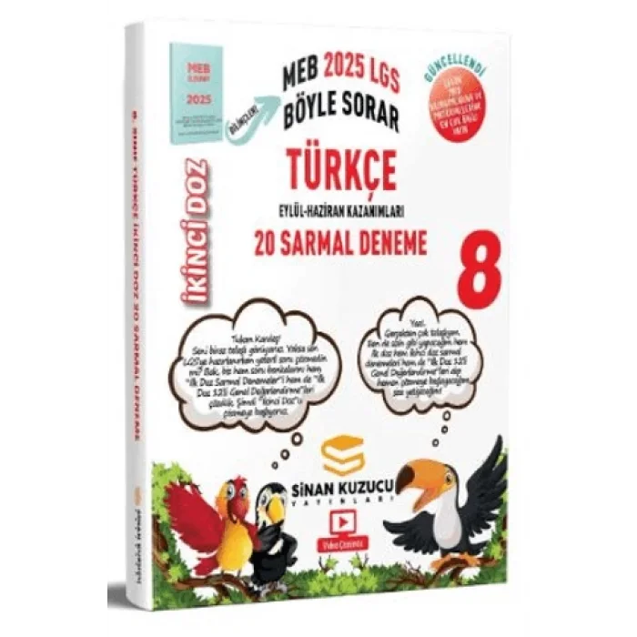 Sinan Kuzucu Yayınları 2025 8. Sınıf İkinci Doz Sarmal Branş Denemeleri Türkçe