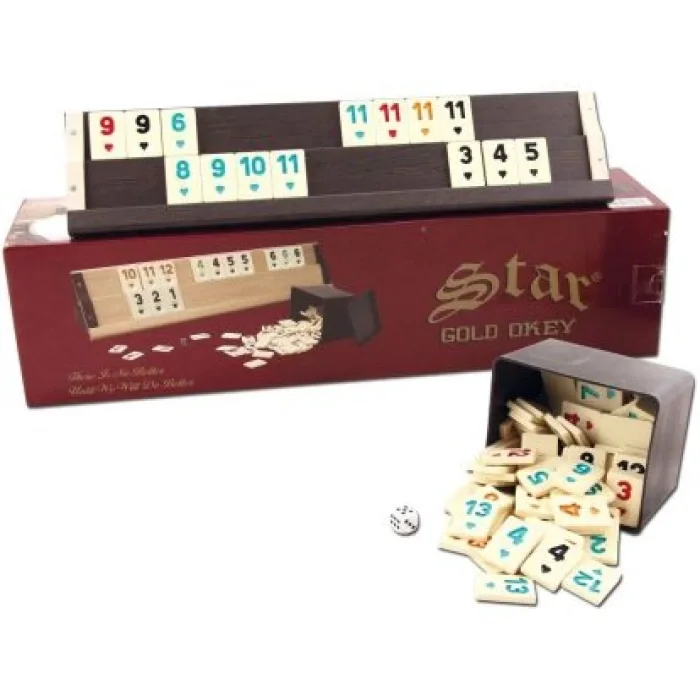 STAR VIP AHŞAP OKEY TAKIMI ( KOYU RENK )