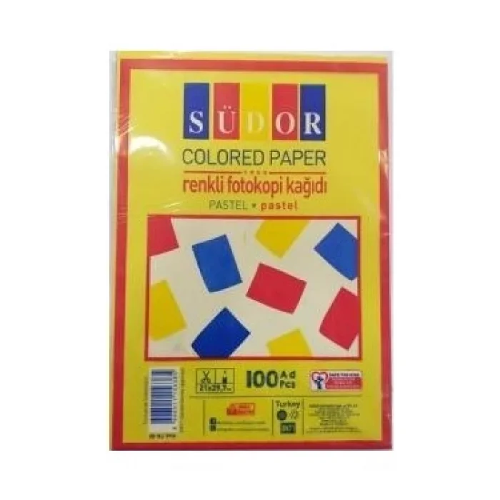 SÜDOR A4 RENKLİ KAĞIT 100 LU 10 RENK