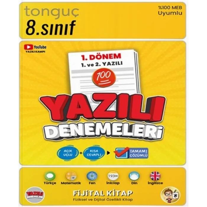 Tonguç Akademi 8. Sınıf Yazılı Denemeleri 1. Dönem 1 ve 2. Yazılı