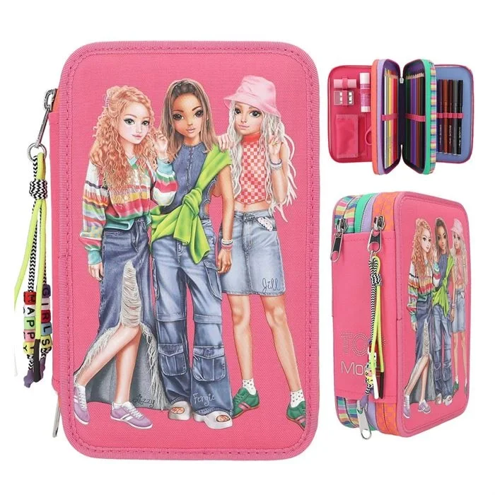 TOPMODEL 3 KATLI KALEMLİK KIZLAR