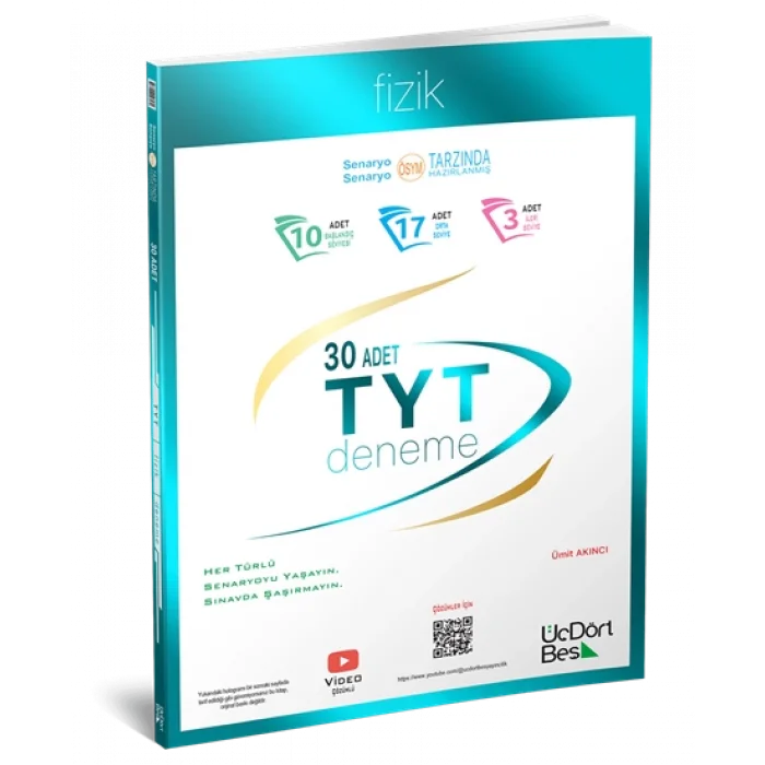 ÜçDörtBeş Yayınları TYT Fizik 30 Deneme