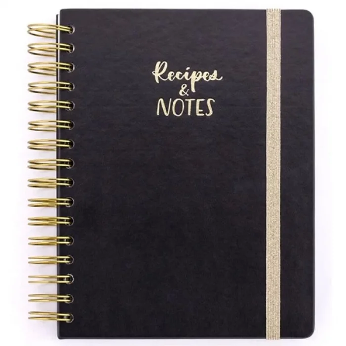 Victorias Journals Ayraçlı Vegan Deri Tarif Defteri Siyah