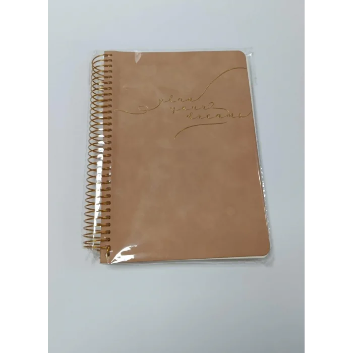 VİCTORİAS JOURNALS VEGAN DERİ ESNEK KAPAKLI SPİRALLİ TARİHSİZ AJANDA-PLANLAYICI. A5.100 GR. IVORY. 224 SAYFA. 125-2103