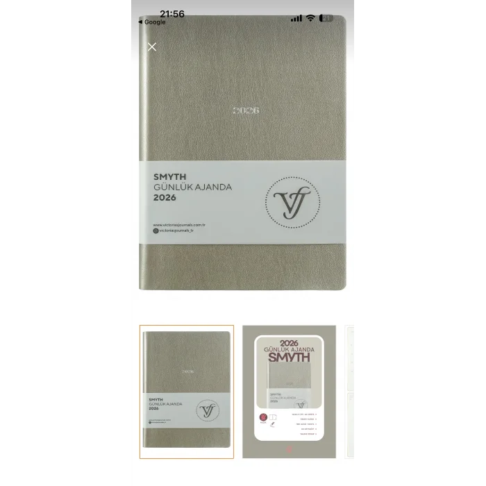 VJ SMYTH GÜNLÜK AJANDA A5 416 SAYFA GÜMÜŞ YALDIZ KENAR GÜMÜŞ 226-2421