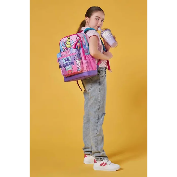 CORAL HIGH KIDS PEMBE MOR MILKSHAKE DONDURMA DESENLİ OKUL SIRT ÇANTASI 23749