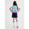 CORAL HIGH KIDS SU YEŞİLİ NEON PEMBE FLAMINGO DESENLİ DÖRT BÖLMELİ OKUL SIRT ÇANTASI 23111