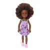 Barbie Chelsea Doll (Curly Brunette Hair) Wearing Butterfly-Print Dress and Pink Shoes, Toy for Kids Ages 3 Years Old & Up