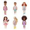 Barbie Chelsea Doll (Curly Brunette Hair) Wearing Butterfly-Print Dress and Pink Shoes, Toy for Kids Ages 3 Years Old & Up