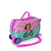 CORAL HIGH KIDS MOR PEMBE BİSİKLETLİ KIZ DESENLİ OTUR-ÇEK ÇOCUK VALİZİ 16356