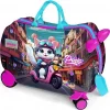 CORAL HIGH KIDS PEMBE MOTORLU KEDİ DESENLİ OTUR-ÇEK ÇOCUK VALİZİ 16358
