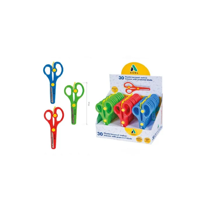 ADEL PLASTİK KORUMALI YAYLI OKUL MAKASI 821