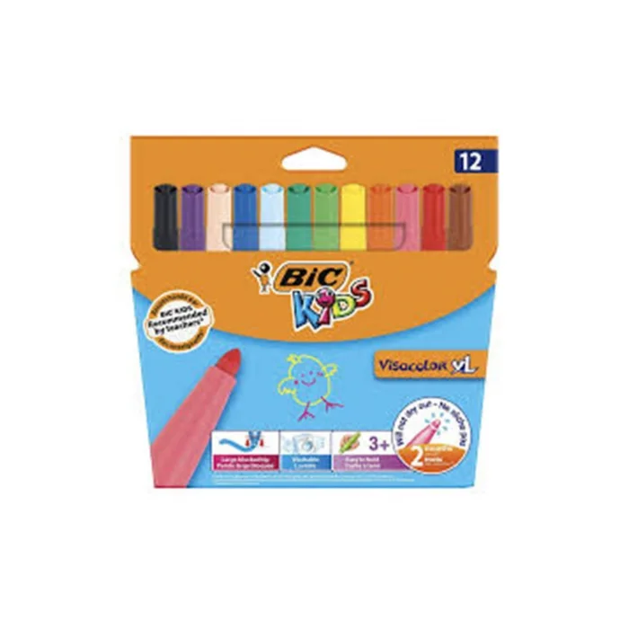 BİC KEÇELİ KALEM VİSA 12Lİ JUMBO YIKANABİLİR