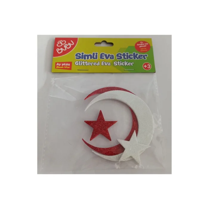 BU-BU EVA STICKER SİMLİ AY VE YILDIZ