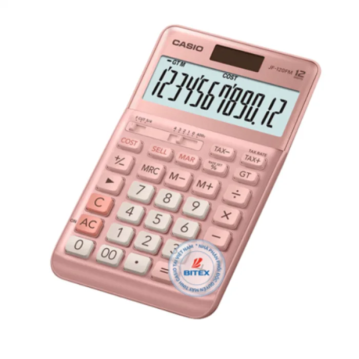 Casio Masa Üstü Hesap Makinesi 12 Hane Pembe Jf-120fm-pk