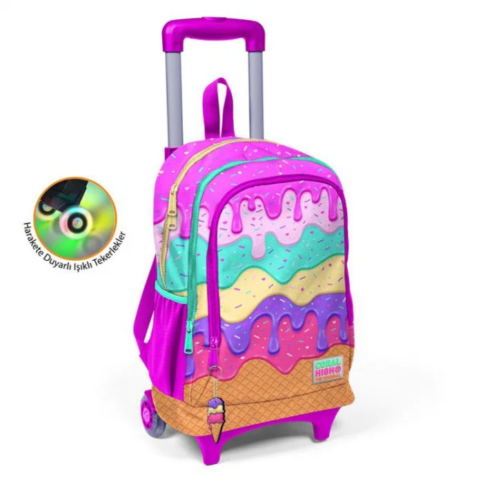 CORAL HIGH ÇEKÇEK SIRT ÇANTA DONDURMA DESENLİ (IŞIKLI TEKERLEK) 23931
