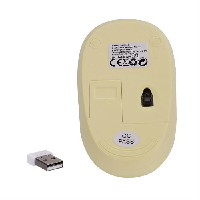 EVEREST SMW-666 USB SARI 2.4 GHZ OPTİK WİRELESS MOUSE