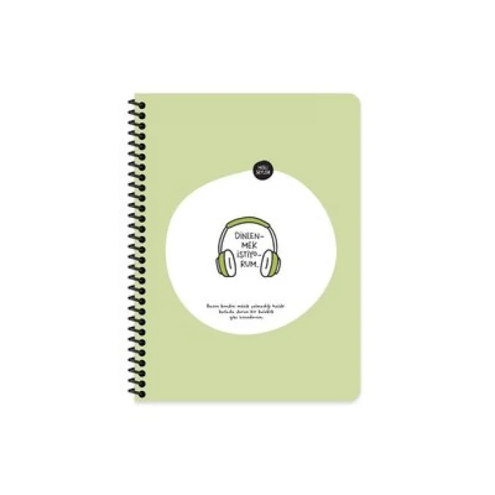 KESKİN DEFTER HİSLİ ŞEYLER STİCKERLİ DİNLENMEK İSTİYORUM 16,5x22,5 80 YP. KARELİ 500539